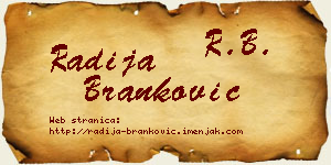 Radija Branković vizit kartica